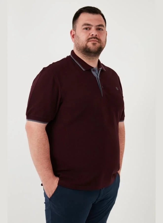 بوراتي تيشيرت بولو قطن مقاس كبير رجالي بياقة بولو